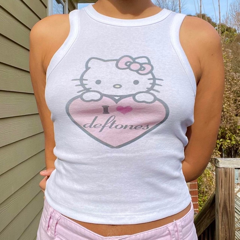 hello kitty i heart deftones baby tank